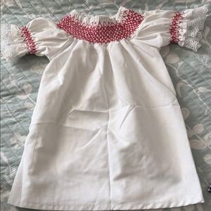 Source Unknown White and Red Kids Casual Dress